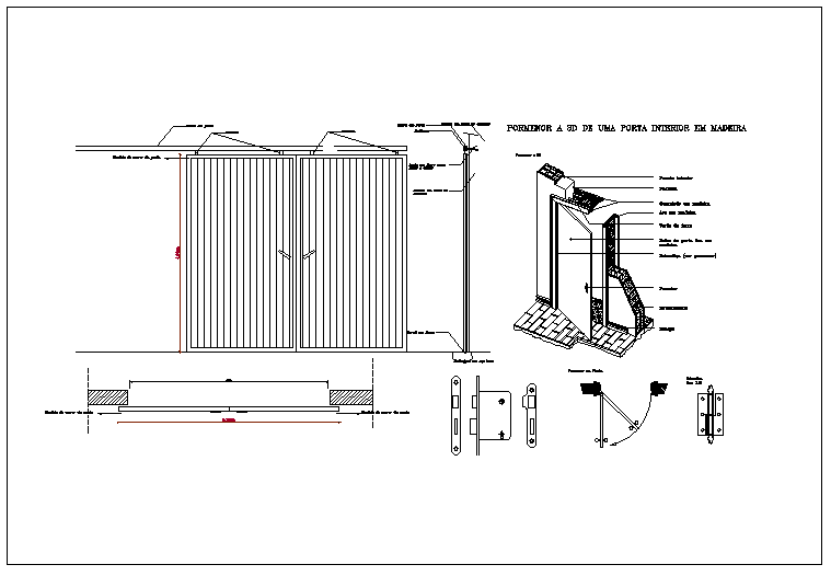 Elevation and plan view of door dwg file