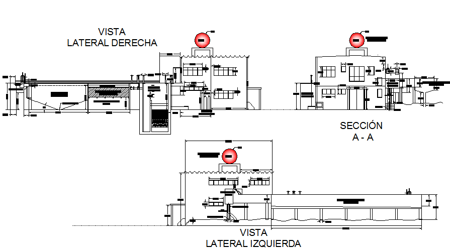 Elevation and section drinking water plan detail dwg file