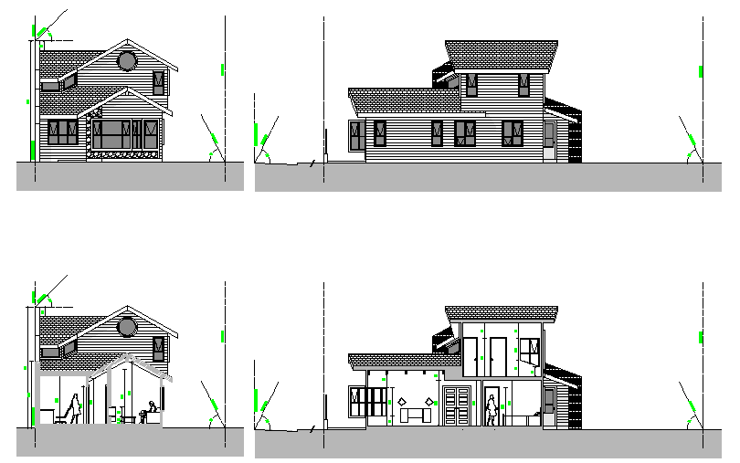 Elevation and section house layout file