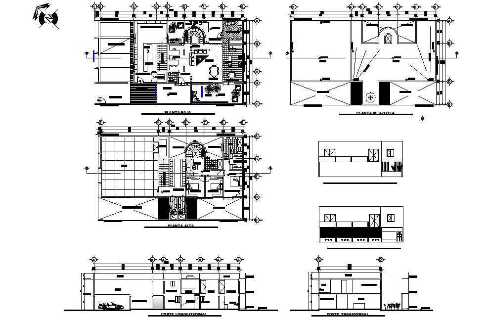 Elevation and section house room plan detail dwg file