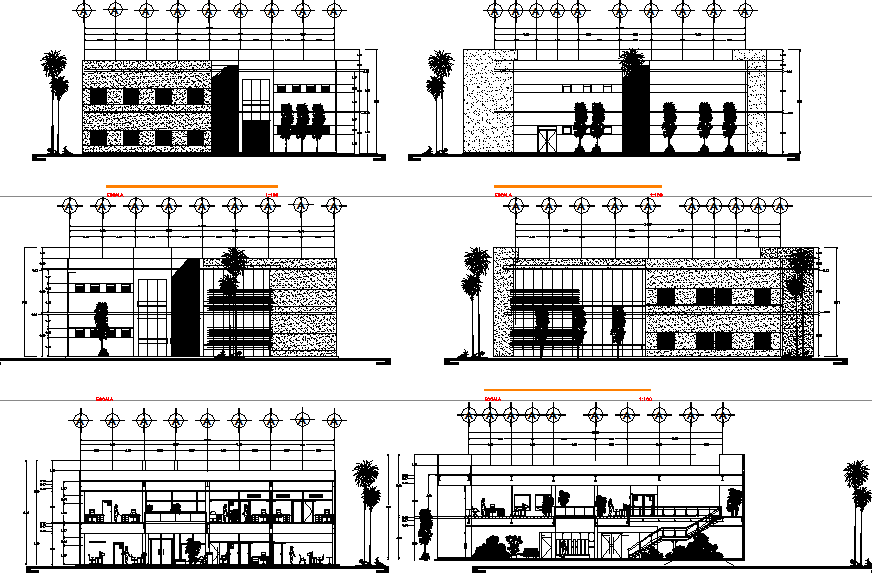 Elevation and section working plan detail dwg file
