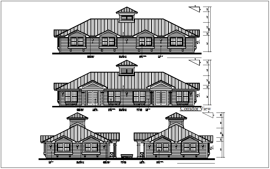 Elevation and side elevation view detail dwg file