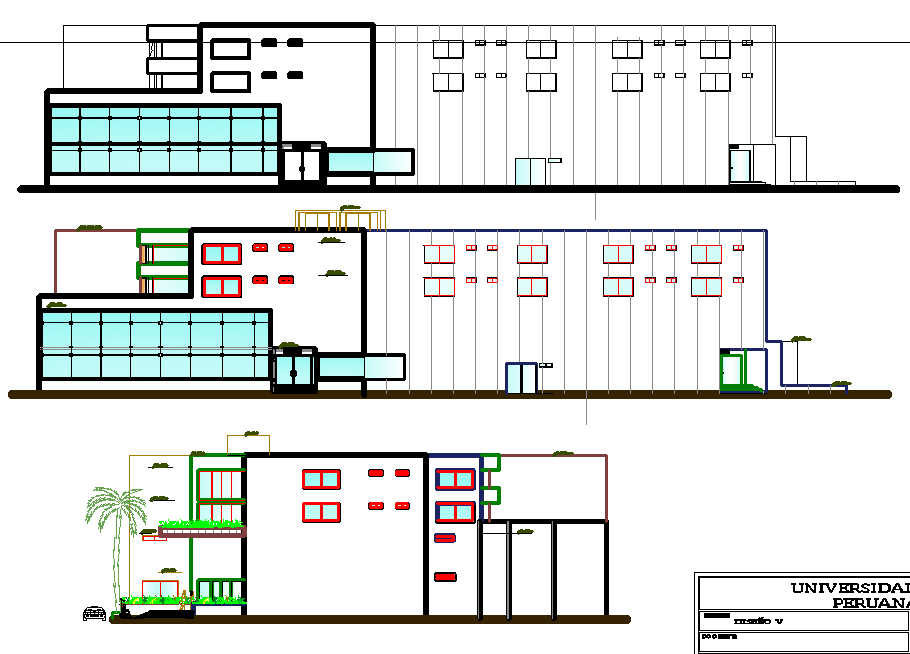 Elevation center plan autocad file