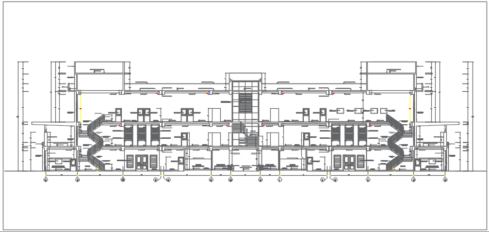 Elevation commercial plan detail dwg file