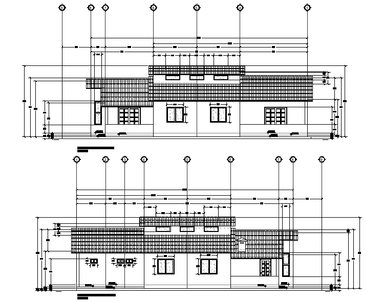Elevation cottage plan layout file