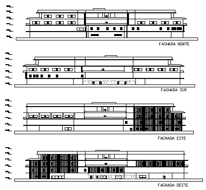 Elevation design drawing of Hospital building design drawing