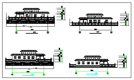 Elevation design drawing of bungalow design drawing