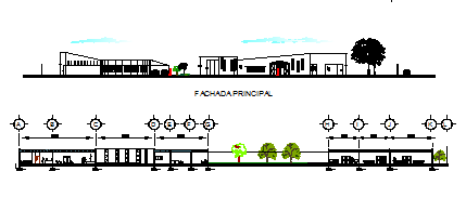 Elevation design drawing of clinic health design drawing
