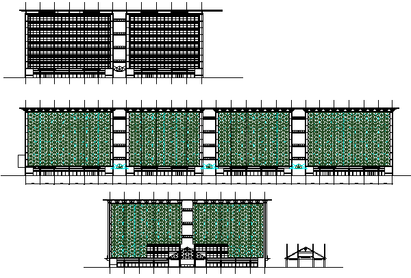 Elevation design drawing of high rise Corporate building design