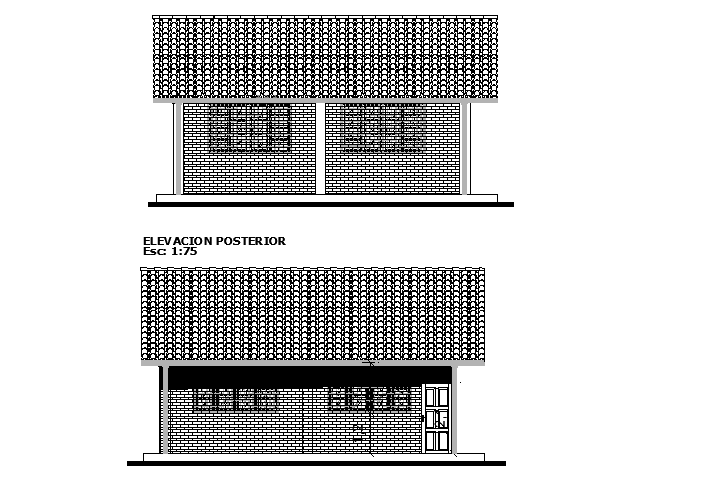 Elevation design of Building dwg file