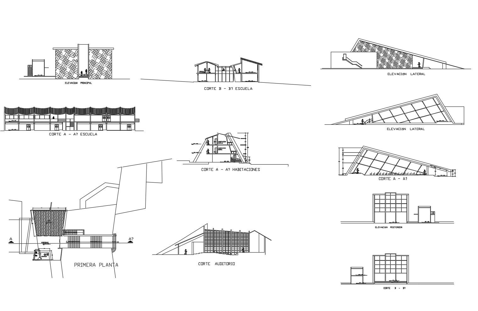 Small Hotel Building Design In AutoCAD File