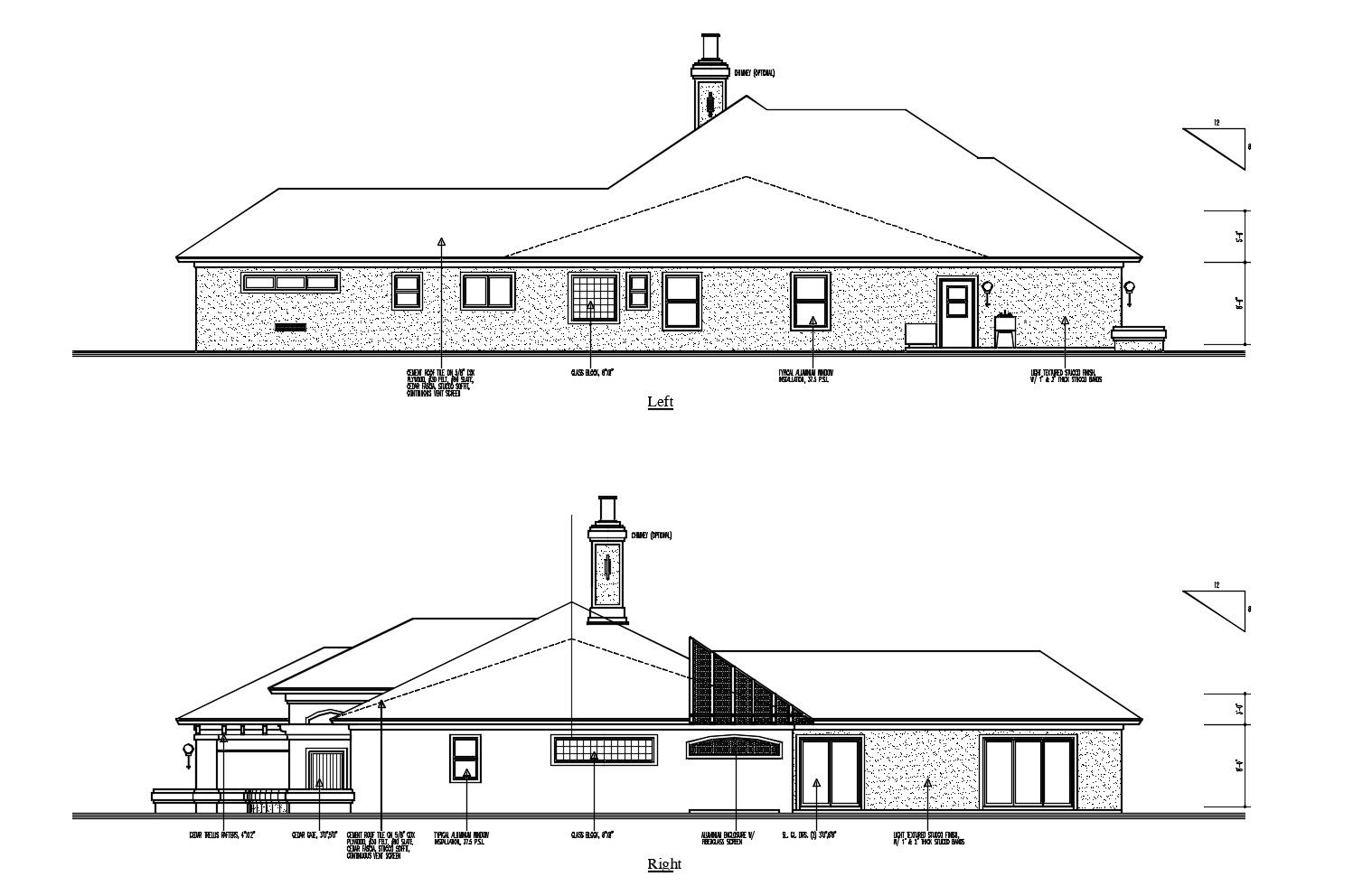 Single Storey House Elevation In AutoCAD File