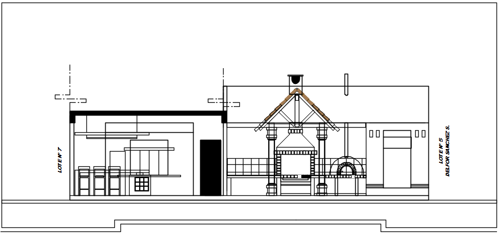 Elevation detail of the ground floor commercial building plan detail dwg file