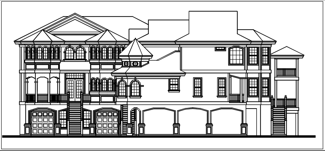 Elevation details with dimension details dwg files