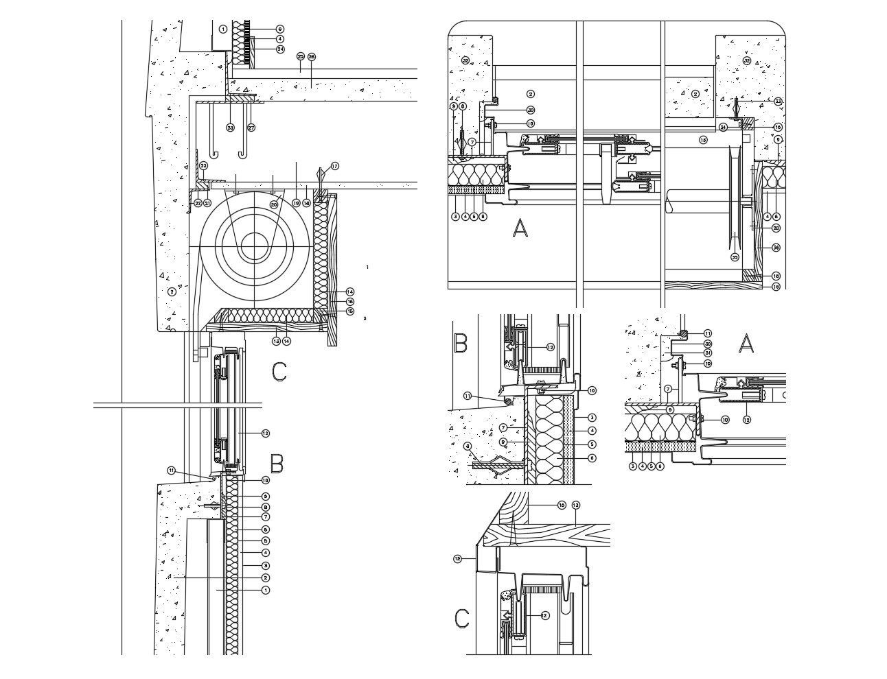 Elevation drawing of building with detail dimension in AutoCAD