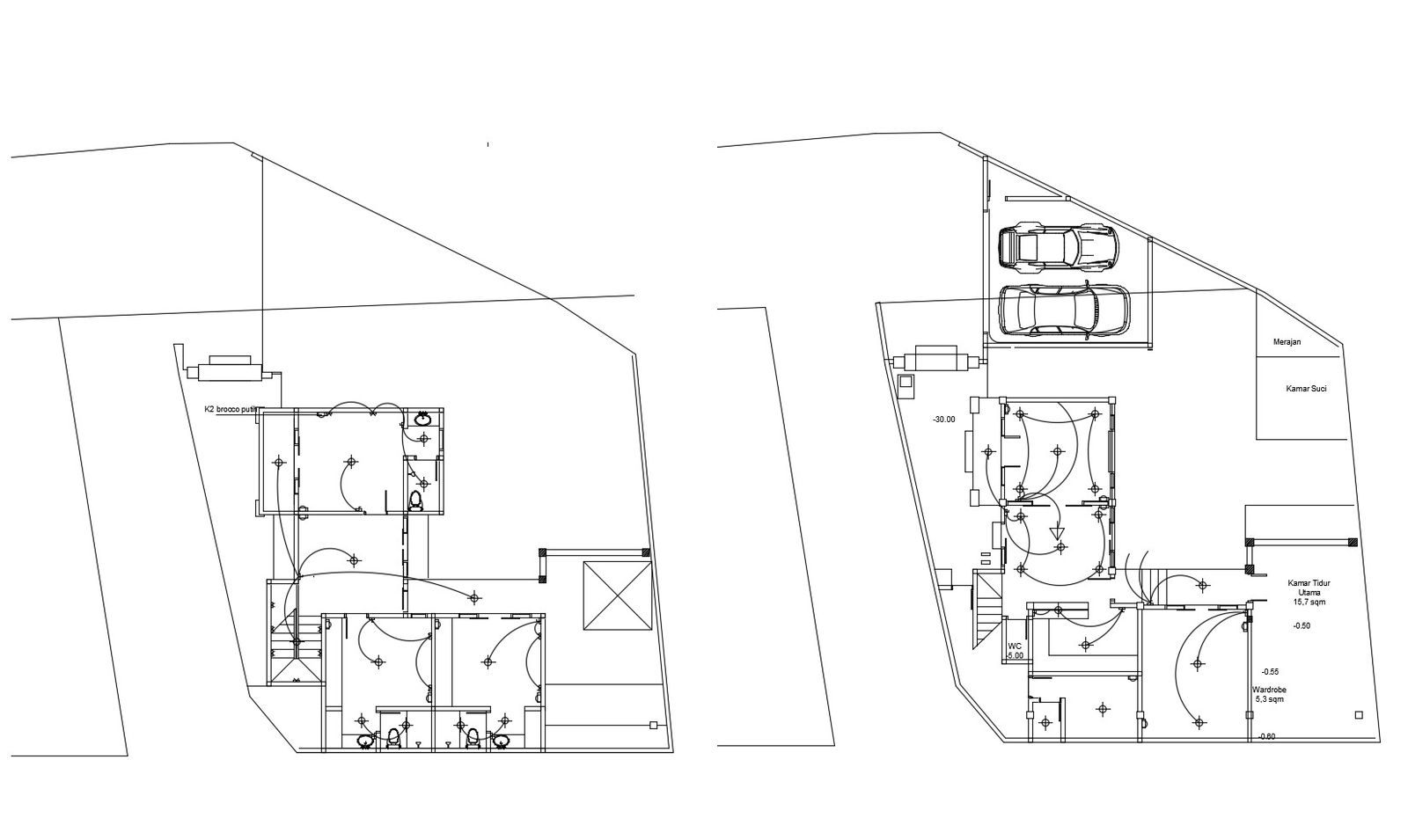 Elevation drawing of the house in dwg file