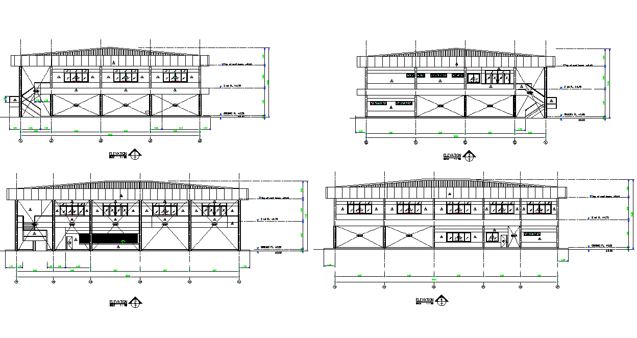 Elevation factory and canteen plan detail