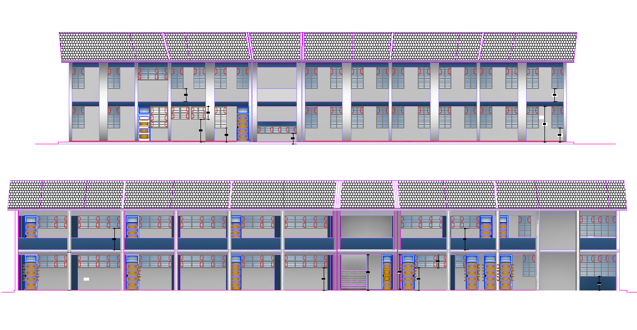 Elevation high school reconstruction autocad file