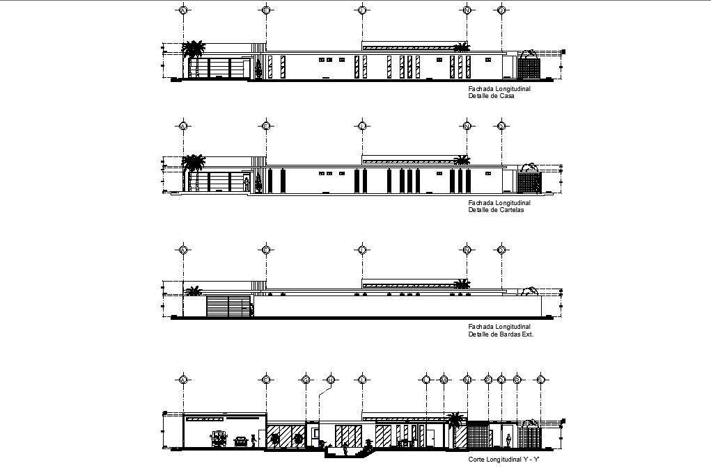 Elevation home plan autocad file