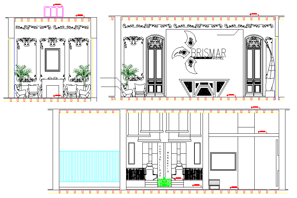 Elevation home plan layout file