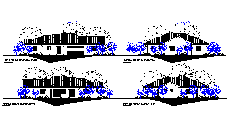 Elevation house detail autocad file