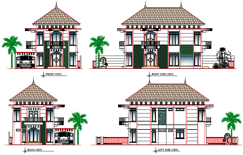 Elevation house detail autocad file