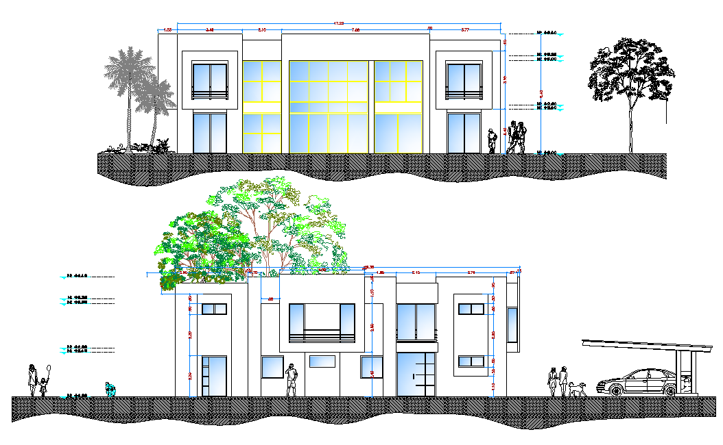 Elevation house detail dwg file