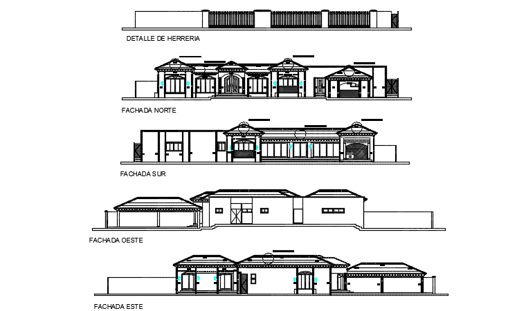 Elevation house detail dwg file