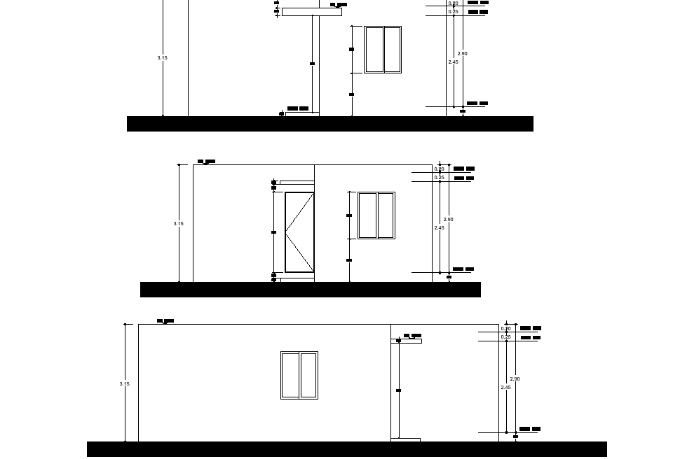 Elevation house plan autocad file