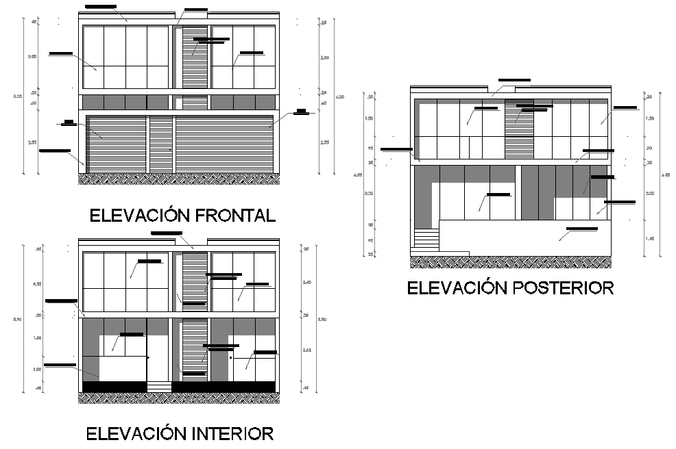 Elevation house plan autocad file