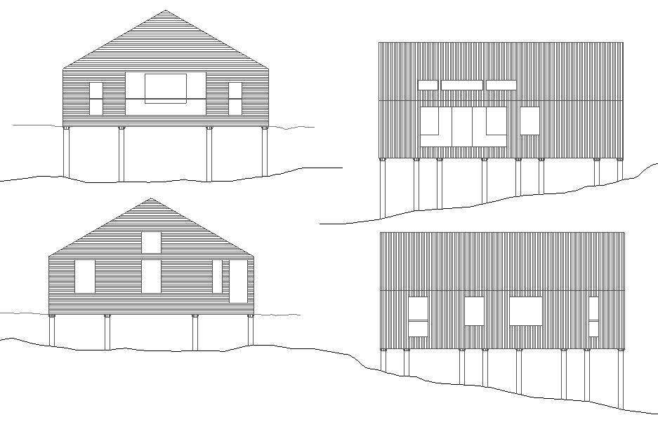 Elevation house plan autocad file