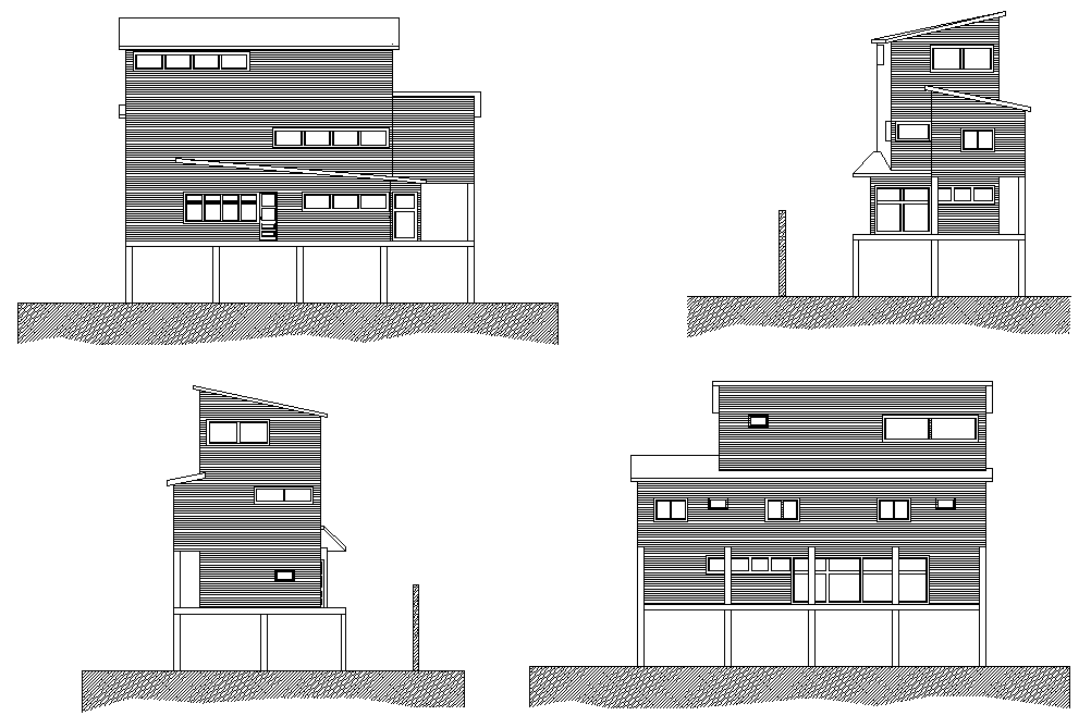 Elevation house plan detail autocad file