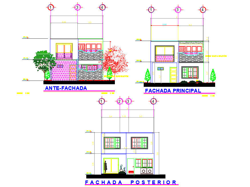 Elevation house plan layout file