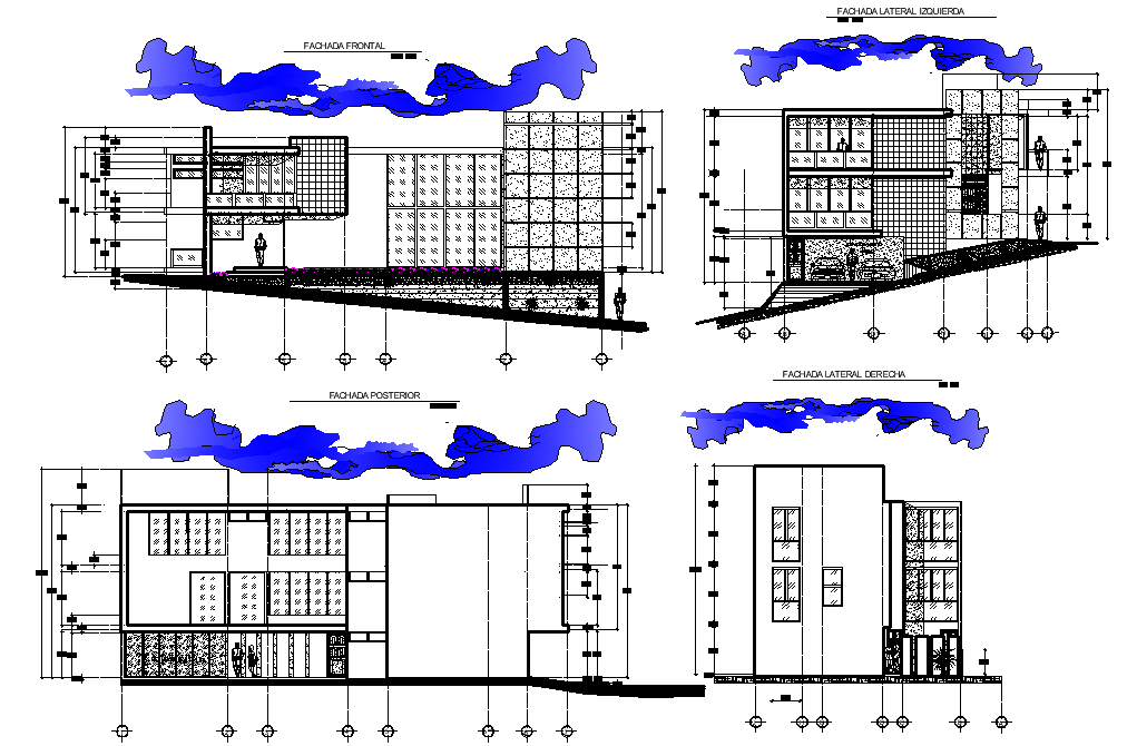 Elevation house plan layout file