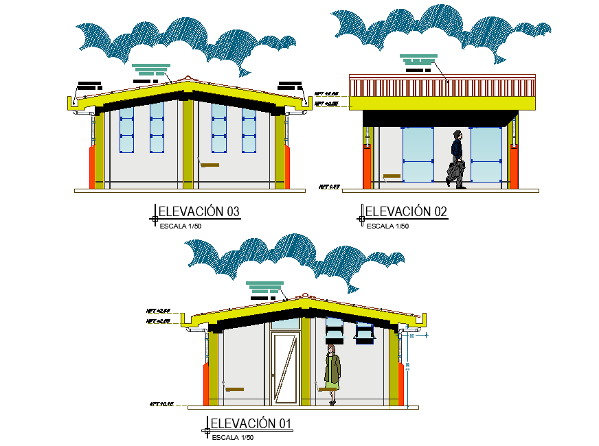 Elevation house plan layout file