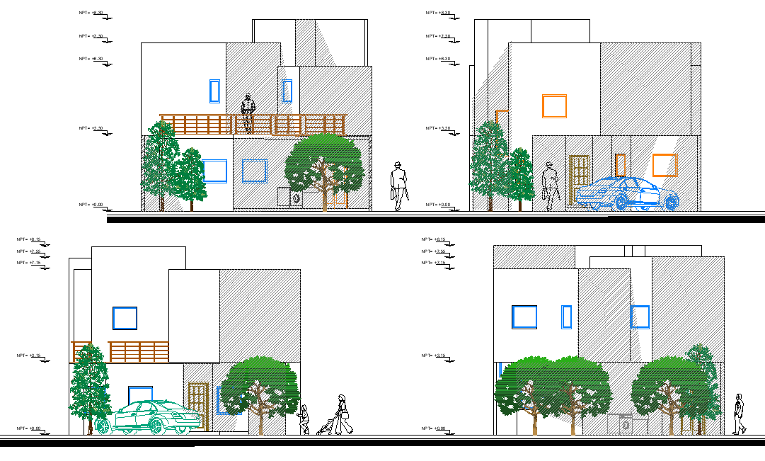 Elevation housing plan layout file