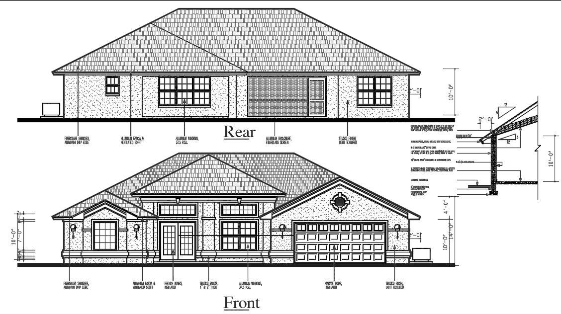 Elevation of House dwg file