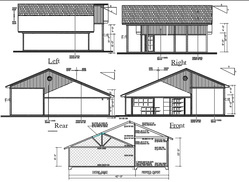 Elevation of  House dwg file