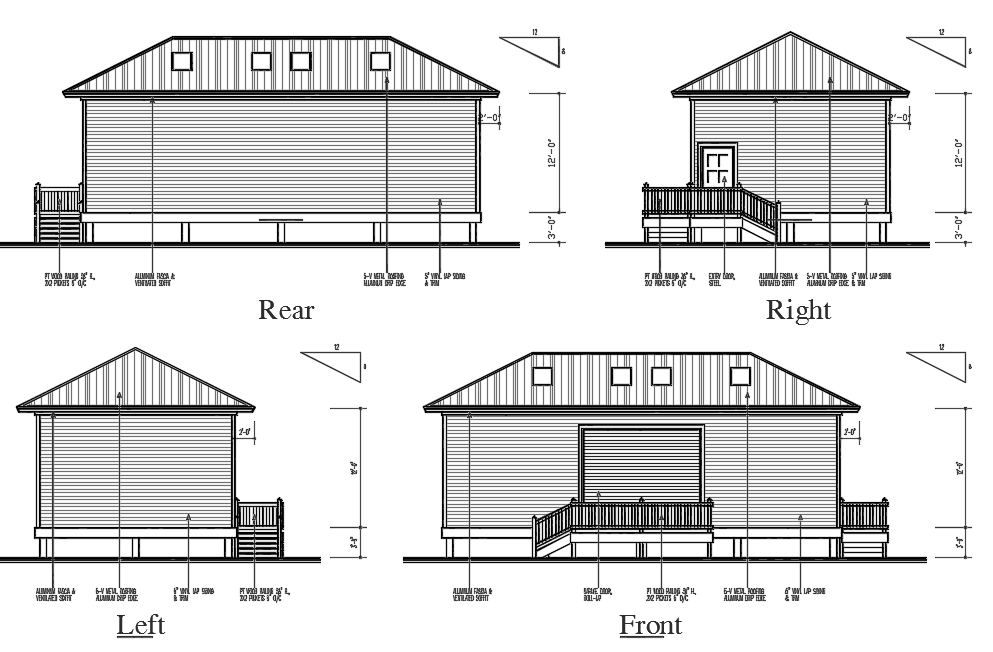 Elevation of House dwg file