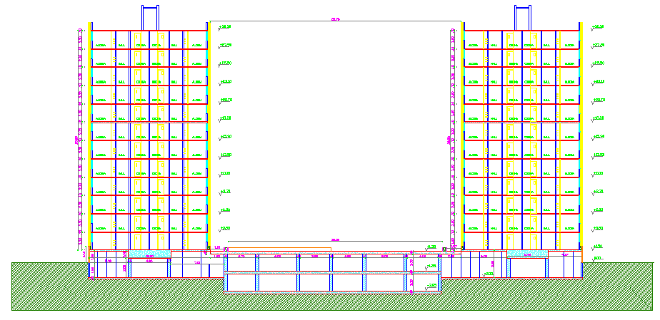 Elevation of Flat design drawing