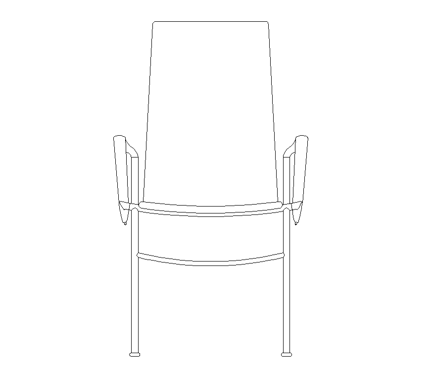 Elevation of Sitting chair CAD furniture block detail 2d view autocad file