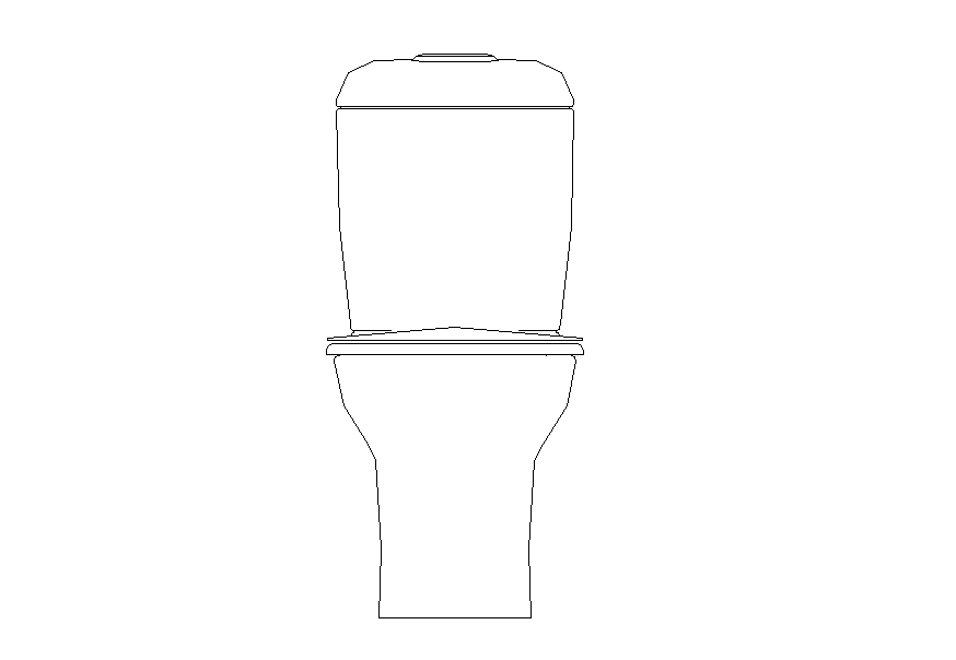Elevation of Sitting sanitary toilet 2d view layout file