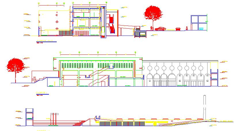 Elevation of a building dwg file