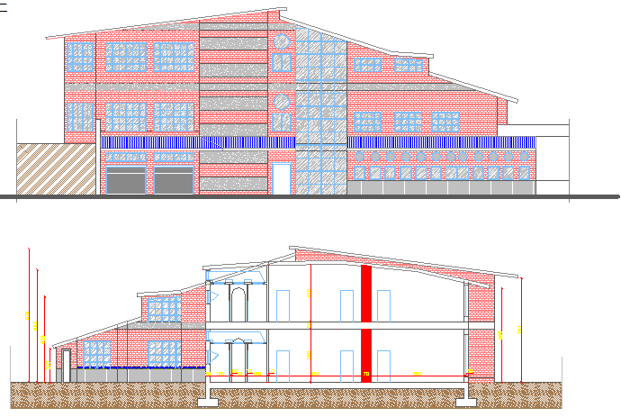 Elevation of a building dwg file