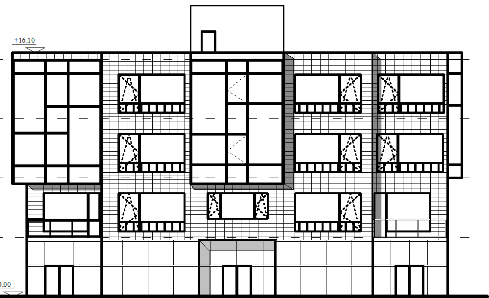 Elevation of a building dwg file