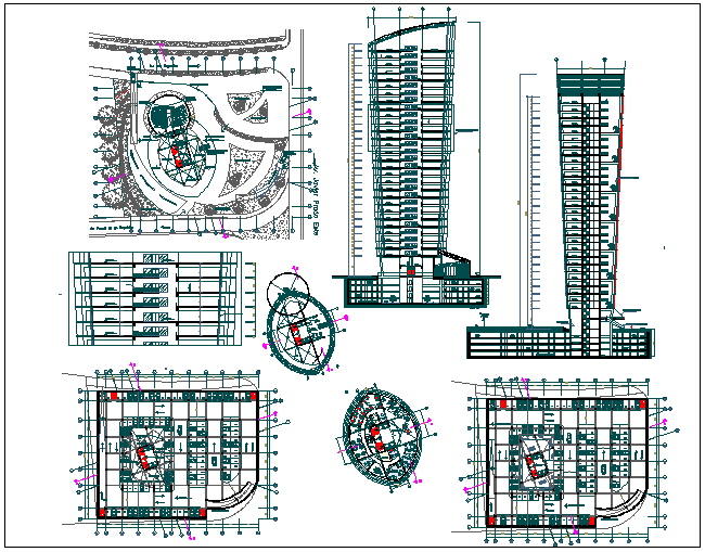 Elevation of a building dwg file