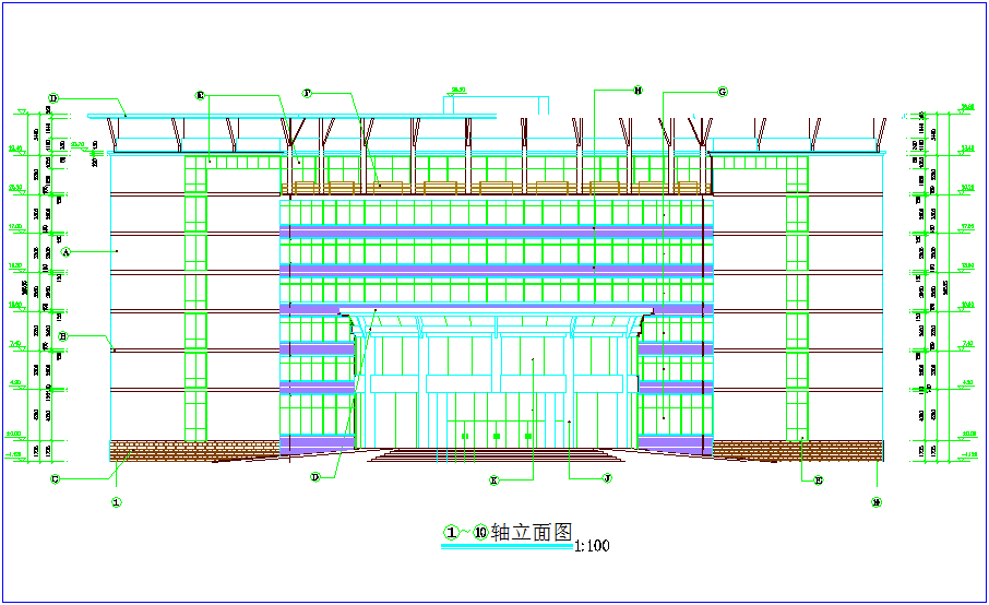 Elevation of apartment with necessary dimension dwg file