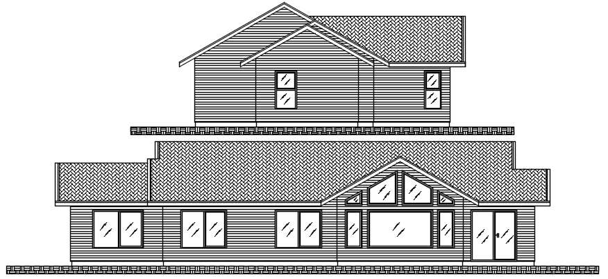 Elevation of bunglow in dwg file 