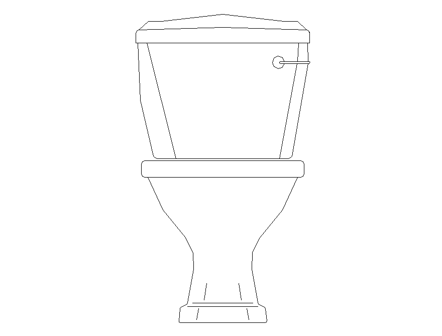 Elevation of sanitary sitting toilet CAD block 2d view layout file