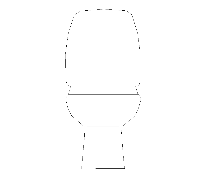Elevation of sitting toilet 2d view layout autocad file